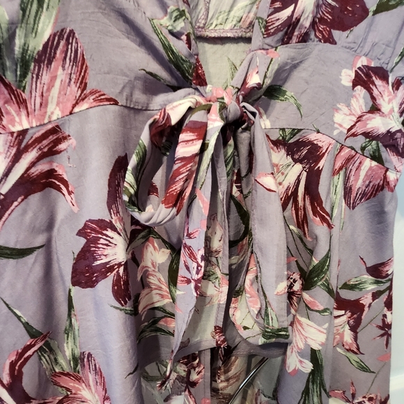 Floral print Tie front kimono top - Picture 4 of 7